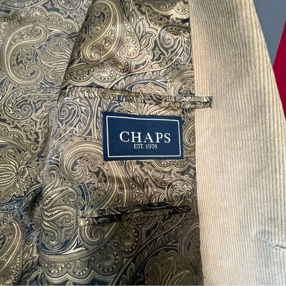 Nwt-Chaps Mens 44l Tan Corduroy Sport Coat Blazer - Picture 16 of 16